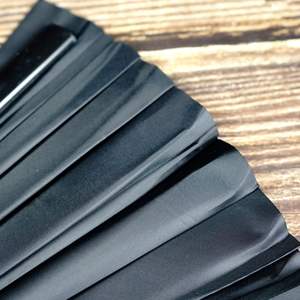 BSBH yüksek kalite holografik yanardöner yansıtıcı Rave özel el Fan siyah düğün katlanır için büyük bambu PVC Clack Fan - Product Image 3