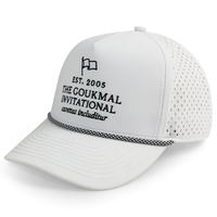 Gorra de Béisbol HN10 Premium Blanca de 5 Paneles, Unisex, con Cuerda, Perforada con Láser, Impermeable, Bordada Personalizada, para Ciclismo al Aire Libre