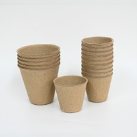 Pots à semis en pulpe de papier biodégradable sans tourbe, avec trous de drainage, durables, écologiques, pots de pépinière carrés de 0,7 gallon pour