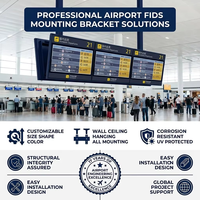 Sistema de terminales FIDS con pantalla LCD construida según planos, CMS para operaciones de aeropuertos y metro, y despliegue de video wall para información de pasajeros