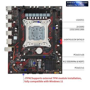 NOVO Placa-Mãe X79-VG5 LGA2011 <span class=keywords><strong>DDR3</strong></span> 1866MHz M.<span class=keywords><strong>2</strong></span> NVMe&NGFF SATA3.0 Slot TPM PCIe3.0X16 para Windows11 Placa-Mãe X79 - Product Image 3