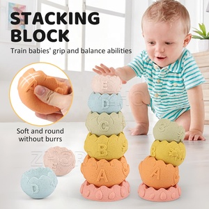 Giocattoli da bagno per bambini paglia di grano Zhorya giocattoli da impilamento per uova di dinosauro morbido per bambini 6 pezzi che impilano scaffali con numeri - Product Image 3