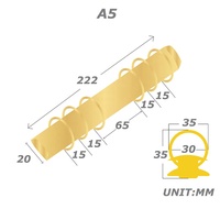 Yihe, superventas, carpeta de planificador de presupuesto A5, FB TK, cuero de guijarros con anillo dorado, pestañas divisorias encuadernadas, carpeta de envío lista/Diseño de bolsa
