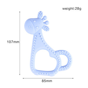 Juguete para la dentición con forma de jirafa, de silicona de grado alimenticio, en forma de corazón, para bebés de 3 meses o más, unisex - Product Image 3