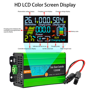 Contrôleur de charge solaire MPPT 1200W 48V 60V 72V réglable <span class=keywords><strong>avec</strong></span> connecteur solaire PV étanche 12-60V 30A Entrée d'alimentation PV - Product Image 3