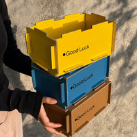 Boîte de rangement en carton personnalisée à assembler soi-même, emballage plat, boîte cadeau avec structure à languettes et fentes