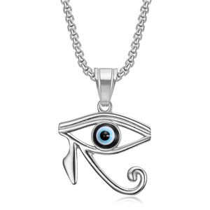 Moda popolare oro 18k placcato antico <span class=keywords><strong>simbolo</strong></span> egizio di <span class=keywords><strong>protezione</strong></span> collana in acciaio inox Cz occhio di Horus collana pendente - Product Image 6