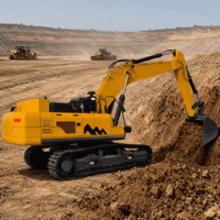 Excavatrice sur chenilles de qualité minière de 56 tonnes avec une puissance de 298 kW pour l'excavation de carrières à charges lourdes et la construction d'infrastructure