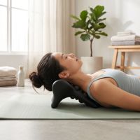 Oreiller de massage ergonomique personnalisé en PU pour étirement cervical, soulagement des douleurs cervicales et alignement de la colonne vertébrale, OEM/ODM, jaune, découpe sur mesure