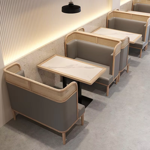 Ensemble de deux places en rotin et bois massif haut de gamme Meubles de <span class=keywords><strong>restaurant</strong></span> élégants pour la salle à manger des restaurants de nouilles au café <span class=keywords><strong>chinois</strong></span> - Product Image 6