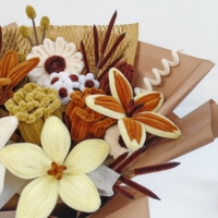 Großer Handgefertigter Schokoladenfarbener Moderner Gemischter Blumenstrauß Chenille/Pfeifenreiniger-Ostern Muttertag Weihnachten