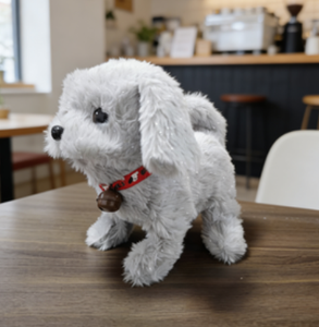 <span class=keywords><strong>Perro</strong></span> de Peluche Grande Brillante con Collar de Campana - Juguete Interactivo para Caminar y Ladrar, Pelaje Brillante, Relleno de Algodón, Amigo Alegre Deslumbrante - Product Image 3