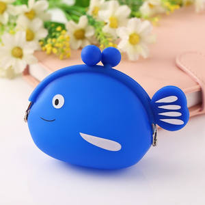 Mini porte-monnaie en silicone imperméable en forme de poisson coloré, à fermeture éclair, pour enfants, cadeaux de fête, boutiques de cadeaux - Product Image 3