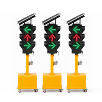 Feux de signalisation routière mobiles solaires de 200 mm à 3 unités, homologués pour l'extérieur, étanches IP55