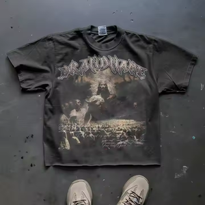 Xyc Tùy Chỉnh Người Đàn Ông Của Axit Rửa Cổ Điển T-Shirt 220-250gsm Cotton Boxy Đồ Họa Dạo Phố In Kỹ Thuật Số Quá Khổ Quần Áo Dệt Kim - Product Image 5