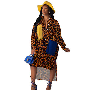 <span class=keywords><strong>Camicette</strong></span> e Abiti Patchwork con Taglio Speciale, Camicetta Lunga da Donna - Product Image 6