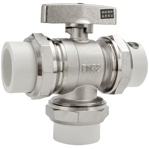 Válvula de Bola Manual de Tres Vías PPR Tipo L y Tipo Y de Latón con Interruptor DN25/DN20, Distribuidor de Agua y Accesorios de Tubería para Gas - Product Image 1