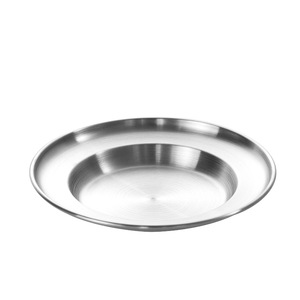 Plato Redondo Bajo de Acero Inoxidable Dorado, Plato para Cena, Plato para Postre, Plato Tipo Sombrero de Paja, Plato para Aperitivos, Plato para Pasta, Uso en Hoteles y Fiestas - Product Image 2