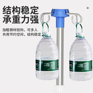 Soporte de suero de acero inoxidable con bandeja y ruedas para uso hospitalario - Product Image 3
