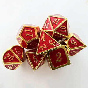 Ensemble de dés polyédriques en métal, 7 pièces, jeu de dés de table RPG DND pour Dungeons and Dragons - Product Image 2