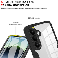 Coques de téléphone portable avec protection d'écran intégrée pour Samsung Galaxy A17 A07 A27 A57 A16 A06 A36 A56 A15 S26 Ultra, coque transparente