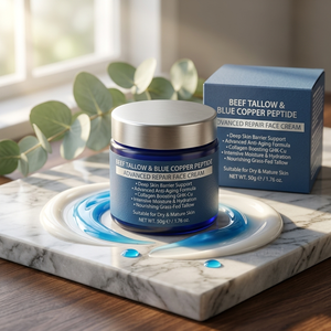 <span class=keywords><strong>Crème</strong></span> hydratante pour le <span class=keywords><strong>visage</strong></span> au suif de bœuf fermenté en gros avec complexe de peptides et céramides – <span class=keywords><strong>Crème</strong></span> de luxe pour la barrière cutanée – Marque privée - Product Image 4