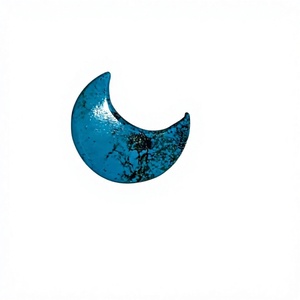 Cabochon en turquoise naturelle en forme de croissant de lune, pierre précieuse bleue pour la fabrication de bijoux, vente en gros - Product Image 1