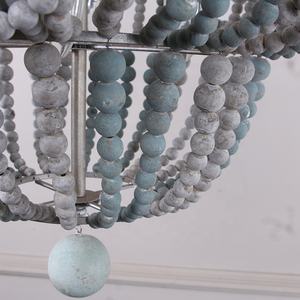 Lampadario antico con perline per sala da pranzo della fattoria lampadario con perline <span class=keywords><strong>in</strong></span> <span class=keywords><strong>legno</strong></span> a forma di 8 luci - Product Image 3