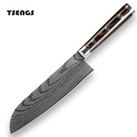 Nouveaux produits 4 ensembles de couteaux de chef en acier inoxydable coupe damas couteau à viande et à fruits de cuisine avec manche en bois pour un usage domestique