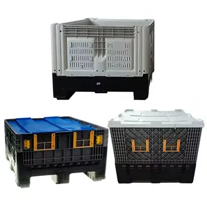 For Sale Folding Vegetable Pallet Box Fruit Use Plastic Collapsible Bulk Container With Lids Provide Customized Services