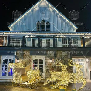 Christmas Santa Sleigh Reindeer Motif Light Outdoor LED Decoration For Holiday Landscape Display - Product Image 5