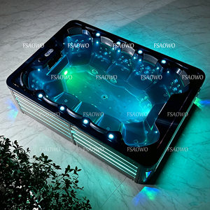 Jacuzzi Azul con Certificado Americano, Hidromasaje con Fuentes, Paneles Laterales Independientes con LED, Spa para Pies - Product Image 1