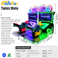 Machine de jeu d'arcade de course de moto anglaise Twins FF Metal 2 joueurs simulateur de course monnayeur 1 an pour parcs d'attractions