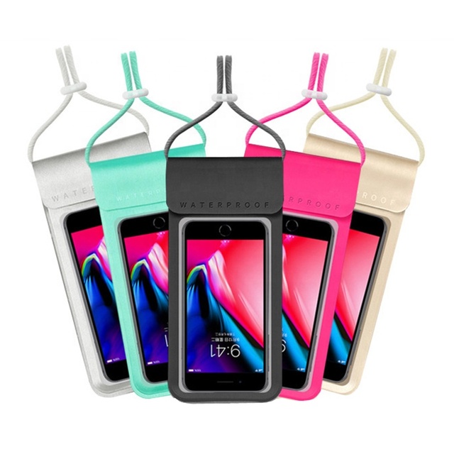 Universal Mobile Phone Dry Bag with Lanyard Swimming Diving Underwater PU Material Accept Logo Customized Waterproof Pouch Case