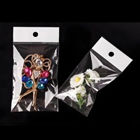 Sacs OPP blancs transparents pour cadeaux et bonbons, avec dos adhésif, trou de suspension, fermeture à glissière refermable pour boucles d'oreilles et bagues