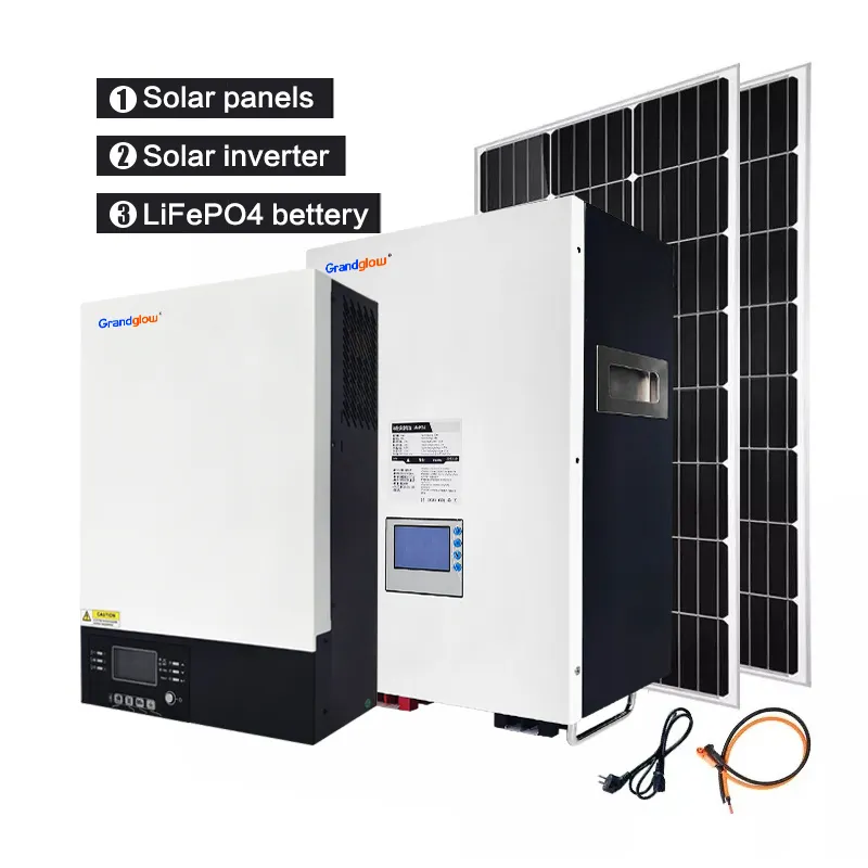 Grandglow 5KWH Off Grid Solar Power Generation System With Solar Panel, Solar Inverter, Lifepo4 Battery