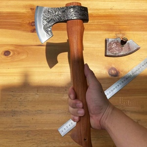 มีดต่อสู้คุณภาพสูงรูปทรงขวานมังกรฟีนิกซ์ ปรับแต่งได้ตามต้องการ OEM DIY สแตนเลสสตีล พกพาสะดวก ด้ามไม้/ไนลอนพลาสติก - Product Image 3