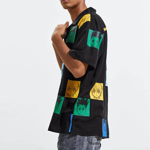 Casual Streetwear Larga Maniche Corte <span class=keywords><strong>Colletto</strong></span> a Punta Degli Uomini di Polo Shirt All Over Stampa <span class=keywords><strong>Camicia</strong></span> di Grandi Dimensioni - Product Image 3