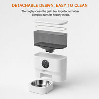 Distributeur automatique de nourriture pour animaux de compagnie intelligent avec caméra, 5L, contrôle par application WiFi, pour chats et chiens