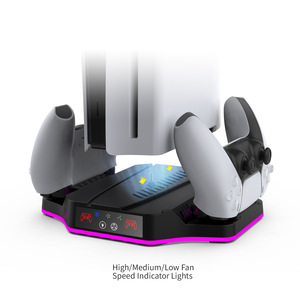 แผ่นระบายความร้อนแบบบาง Ps5พร้อมตัวควบคุมไฟ RGB ชาร์จแท่นชาร์จ TP5 3583 - Product Image 2