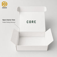 Boîte cadeau en papier rigide blanc, boîte d'expédition personnalisée imprimée, emballage en carton pliable pour l'expédition au détail