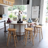 Tabouret de bar commercial en bois massif nordique, tabouret haut multifonctionnel, design moderne, mobilier de bar