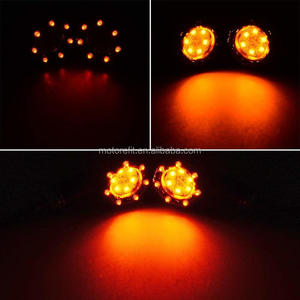 4X ไฟสัญญาณเลี้ยวไฟเบรกหลัง LED สีเหลืองอำพันสำหรับรถจักรยานยนต์สีดำแบบสากล - Product Image 6