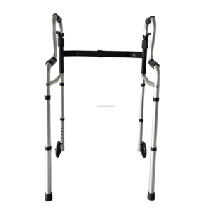 Déambulateur léger avec roues - Déambulateur pliable - Hauteur réglable - Mécanisme de pliage simple à un bouton - Product Image 3