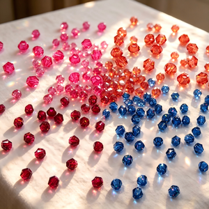 Perles en résine bicones de 4 mm, perles opales facettées, vente en gros, perles bicones multicolores pour la fabrication de bijoux DIY, accessoires vestimentaires - Product Image 1