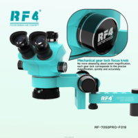 Microscope stéréoscopique trinoculaire RF4 pour la réparation électronique, la soudure de circuits imprimés et l'inspection des composants SMT, contrôle qualité