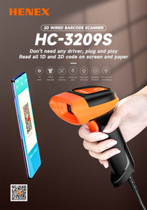 2D USB QR Scan Gun <span class=keywords><strong>Handy</strong></span> Android Lector de código de barras Escáner de mano con cable para pago móvil y uso en tienda - Product Image 3