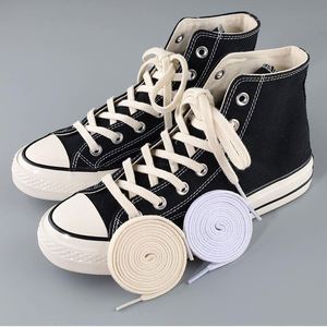 Cordones Planos de Algodón para Zapatillas, Cordones para Zapatos de Lona, Cordones Clásicos Blancos, Negros y Beige para Hombre y Mujer - Product Image 1