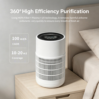 Purificateurs d'air domestiques de marque privée OEM Capteur de poussière intelligent Affichage LED Filtre HEPA de bureau pour petite pièce Purificateur d'air