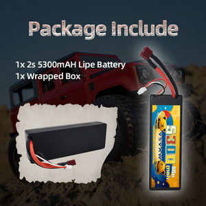 VSVAW 7,4 V 60C 5300mAh Lipo batería con Deans Plug 2S Lipo batería estuche rígido para 1/8 1/10 RC vehículos coches camiones aviones barcos - Product Image 6